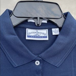 NWT Outer Banks Reserve Double Mercerized Blue School Polo Shirt L School Girls